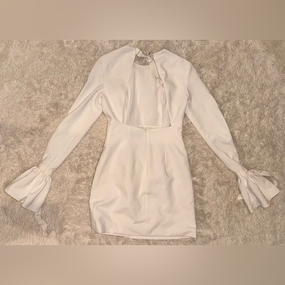 NWOT ISRAELLA KOBLA Zola Back Cutout Long Sleeve White Minidress Sz 6 - Picture 7 of 8